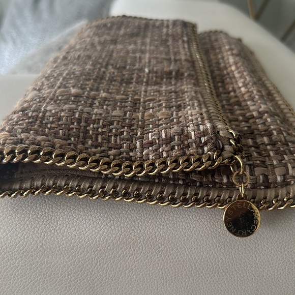 Stella McCartney brown tweed clutch